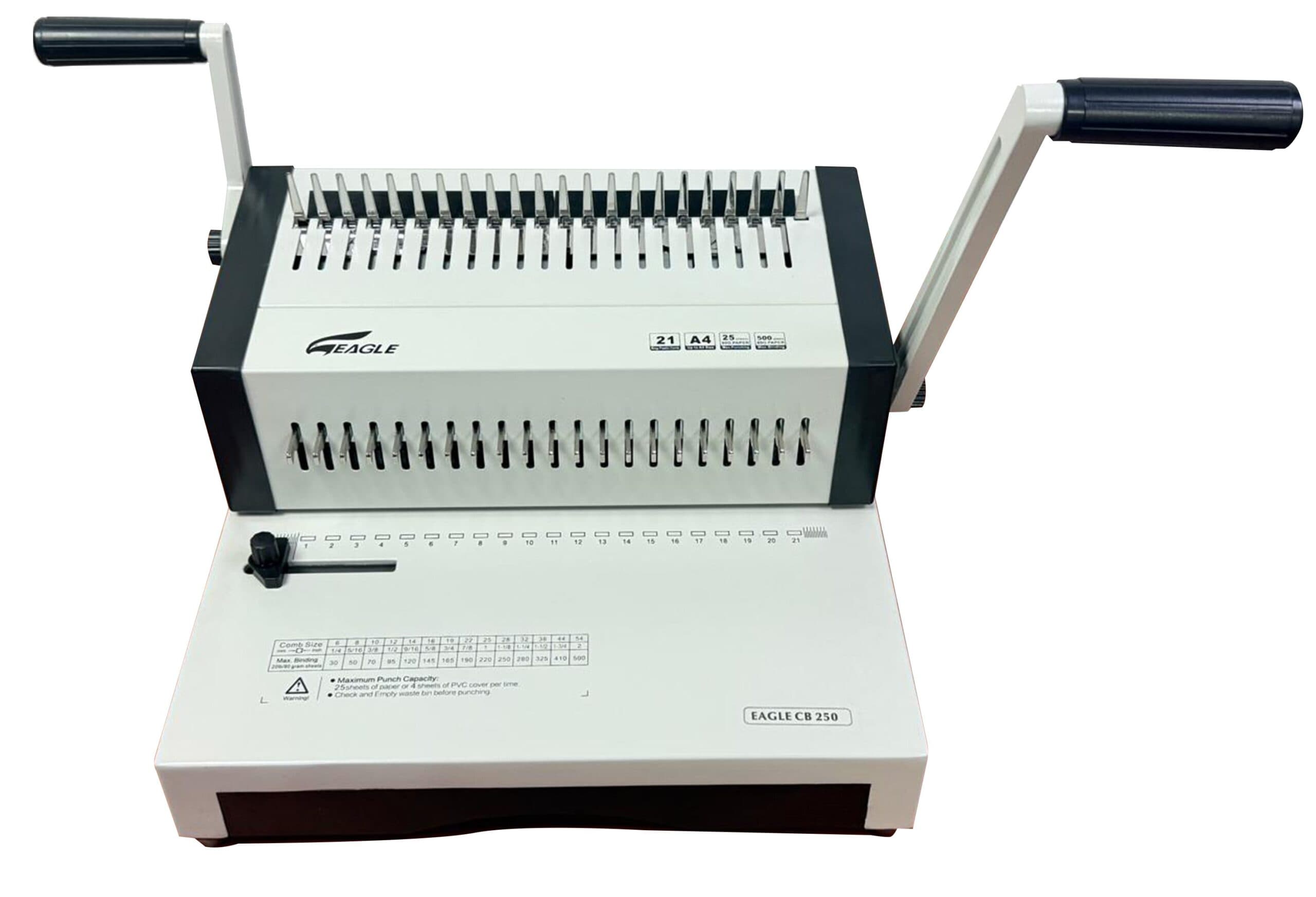 Eagle CB 250 Manual Heavy-Duty Spiral (Comb) Binding Machine – Robust A4/A5 Punch & Bind for Offices, Schools & Print Shops