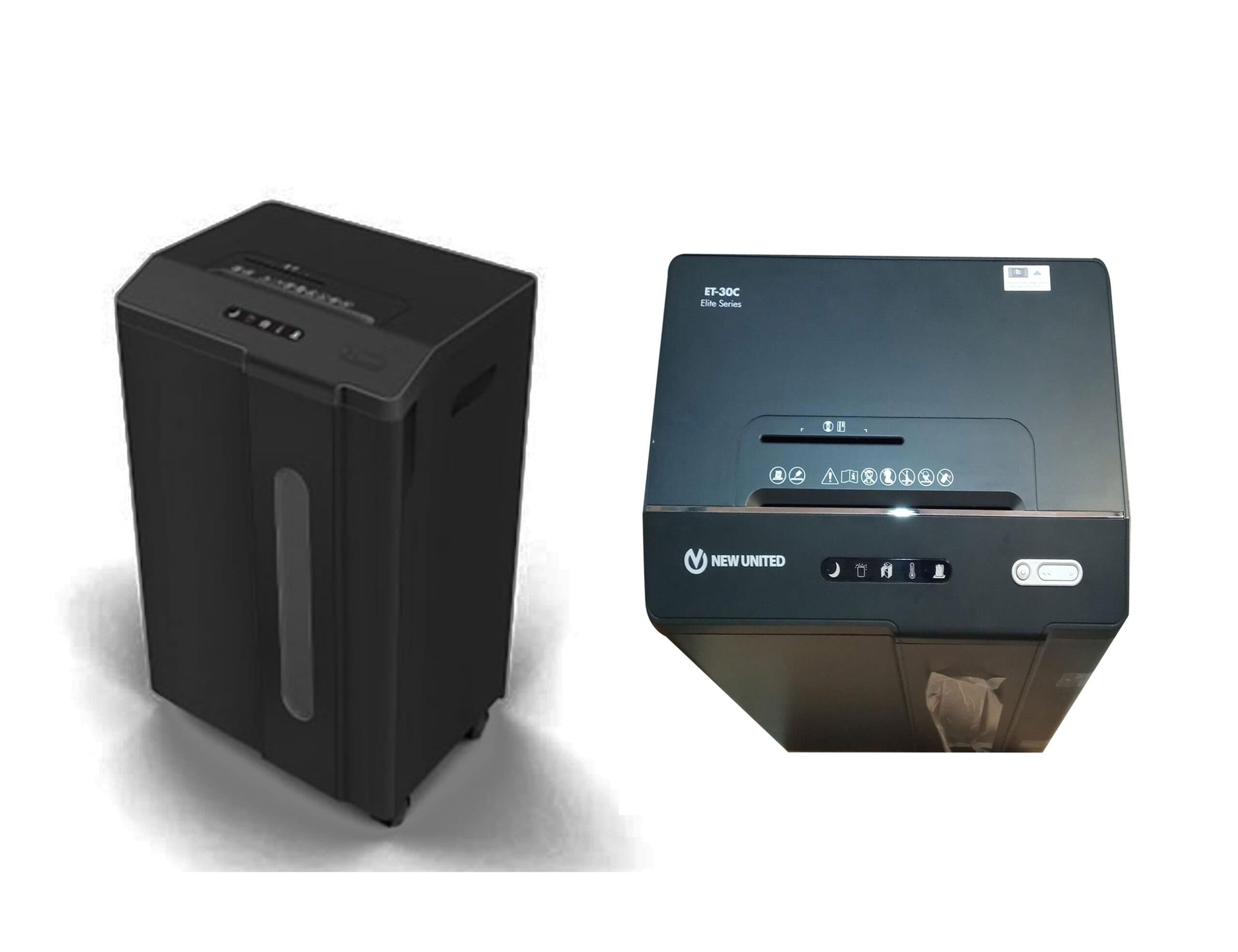 ET-30C New United Medium Duty Cross-Cut Paper Shredder – 28 Sheet Capacity, P-4 Security, 34L Bin for Office Use